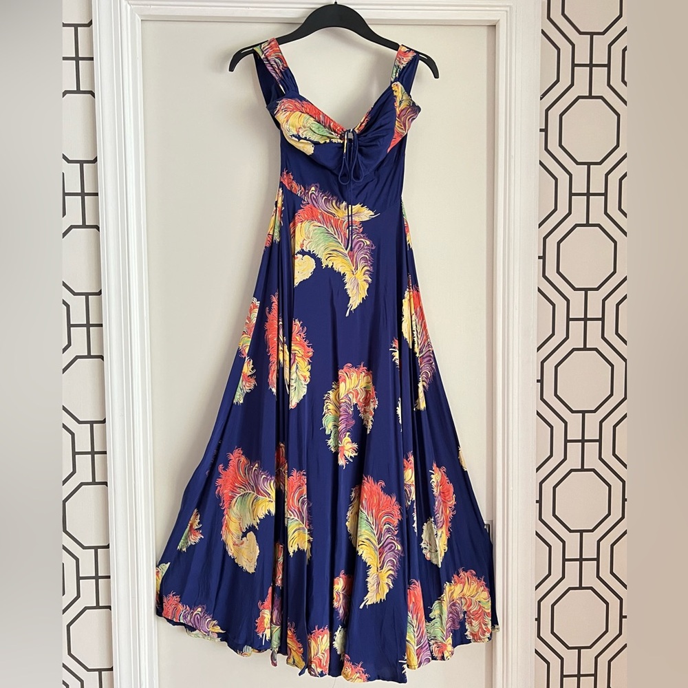 Trashy Diva Royal Blue Feather Print Dress